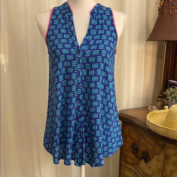 Maeve Blue Sleeveless Relaxed Tank Top - Picture 1 of 10